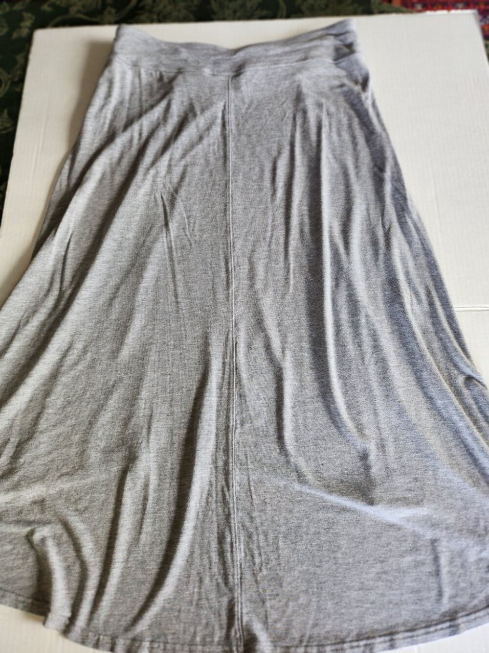 Athleta Heather Grey Asymmetric High Low Knit Skirt Drawstring Waist Athleisure - Picture 10 of 13